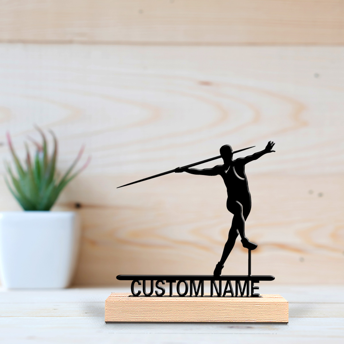 Javelin Throwing - 1pc Patung Lembing Logam Custom Nama,
