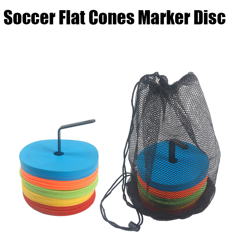 Football Training Cone - 10 Buah Spidol Kerucut Datar Sepak