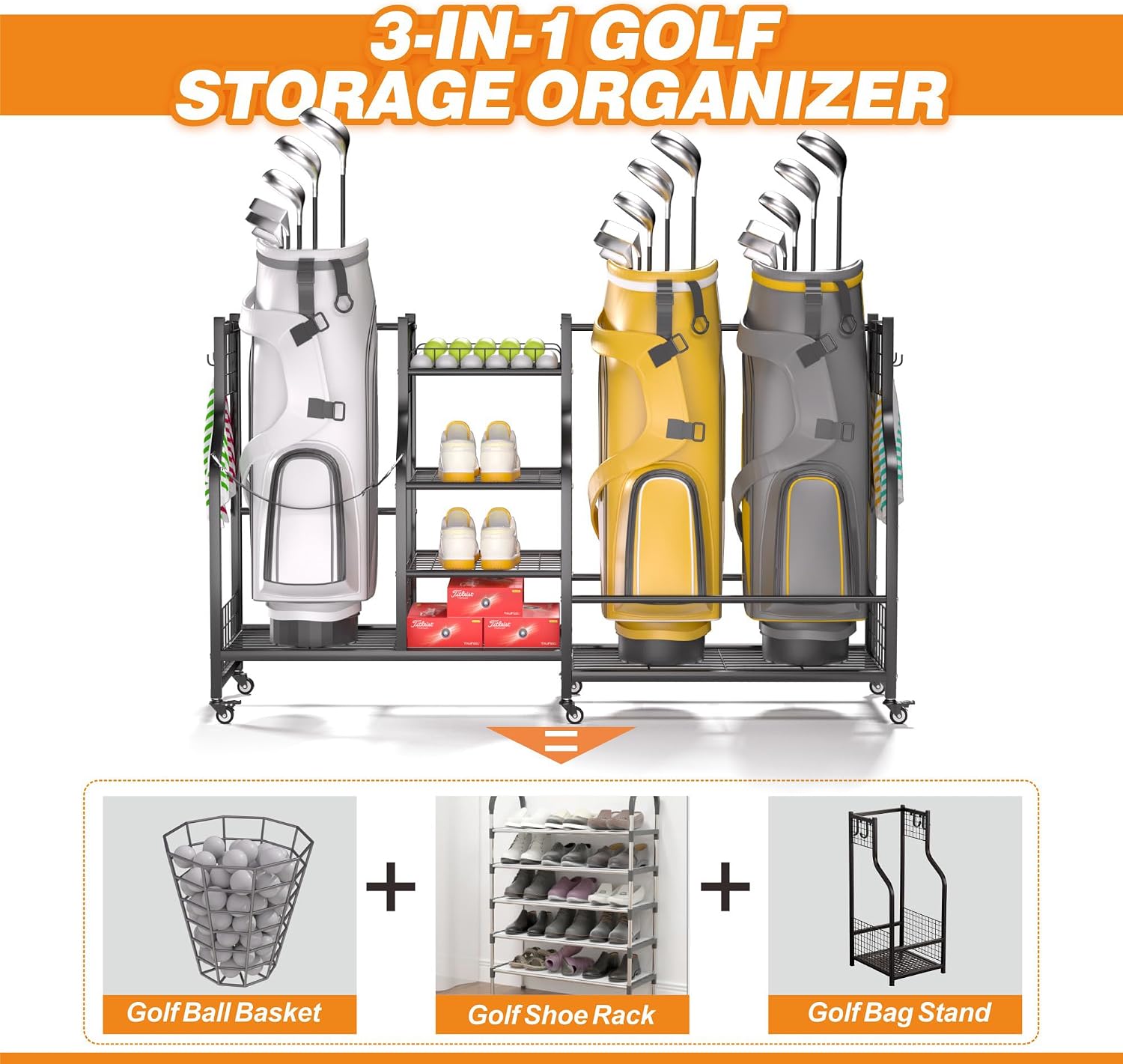 Rak Penyimpanan Tas Golf, Orga - Sports Equipment Organizer ulasan dan harga