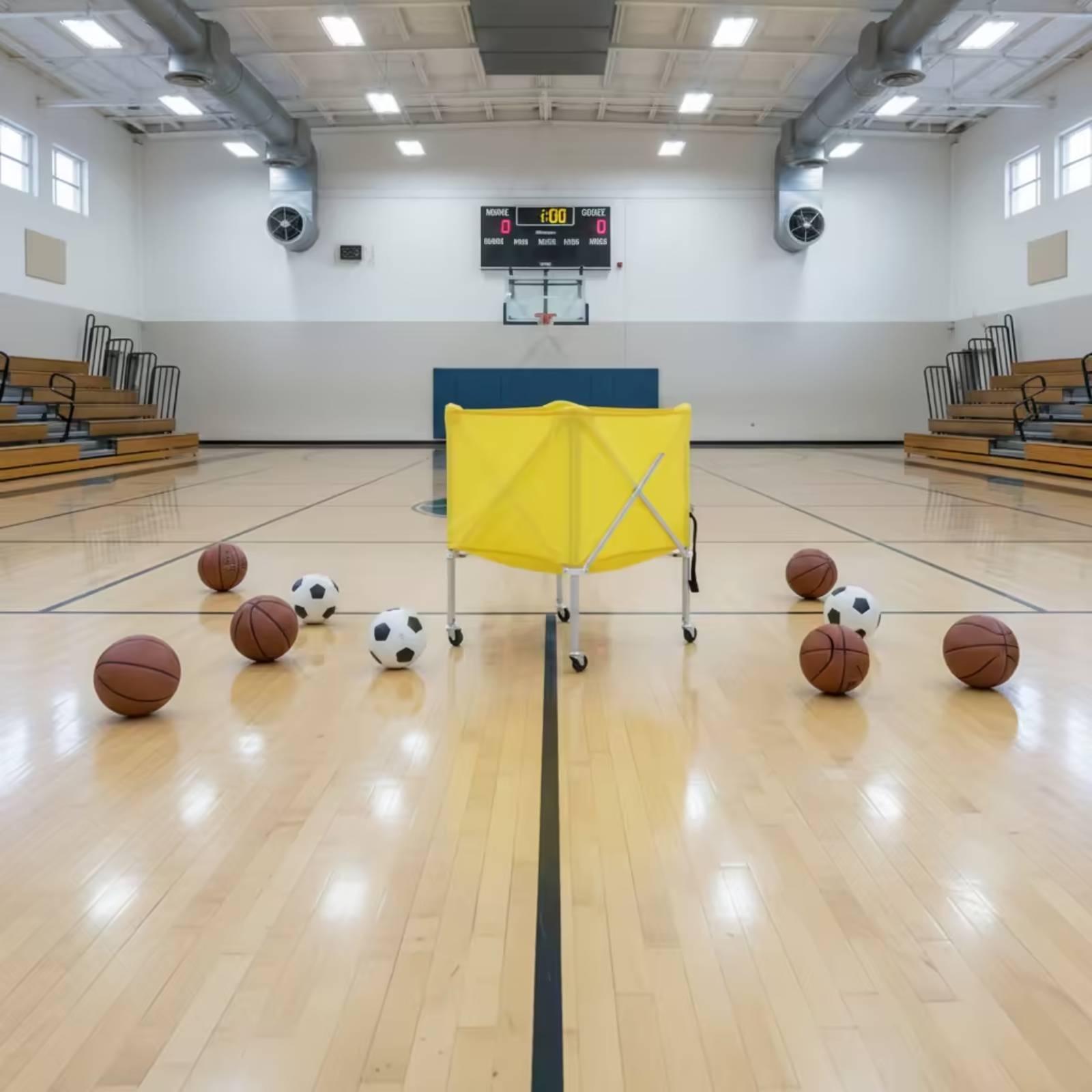 Troli Bola Lipat Empat Roda, O - Sports Equipment In School ulasan dan harga